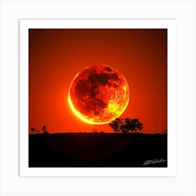 Lunar Eclipse - Blood Moon Art Print
