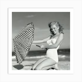 Portrait Of Marilyn Monroe Vintage Art Print