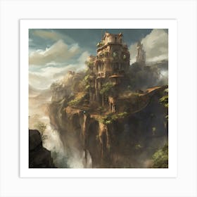 City On A Cliff Art Print