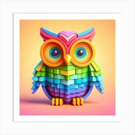 Colorful Owl 46 Art Print