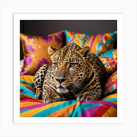 Leopard On The Bed Chillout Art Print