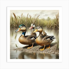 Mallard Ducks 3 Art Print