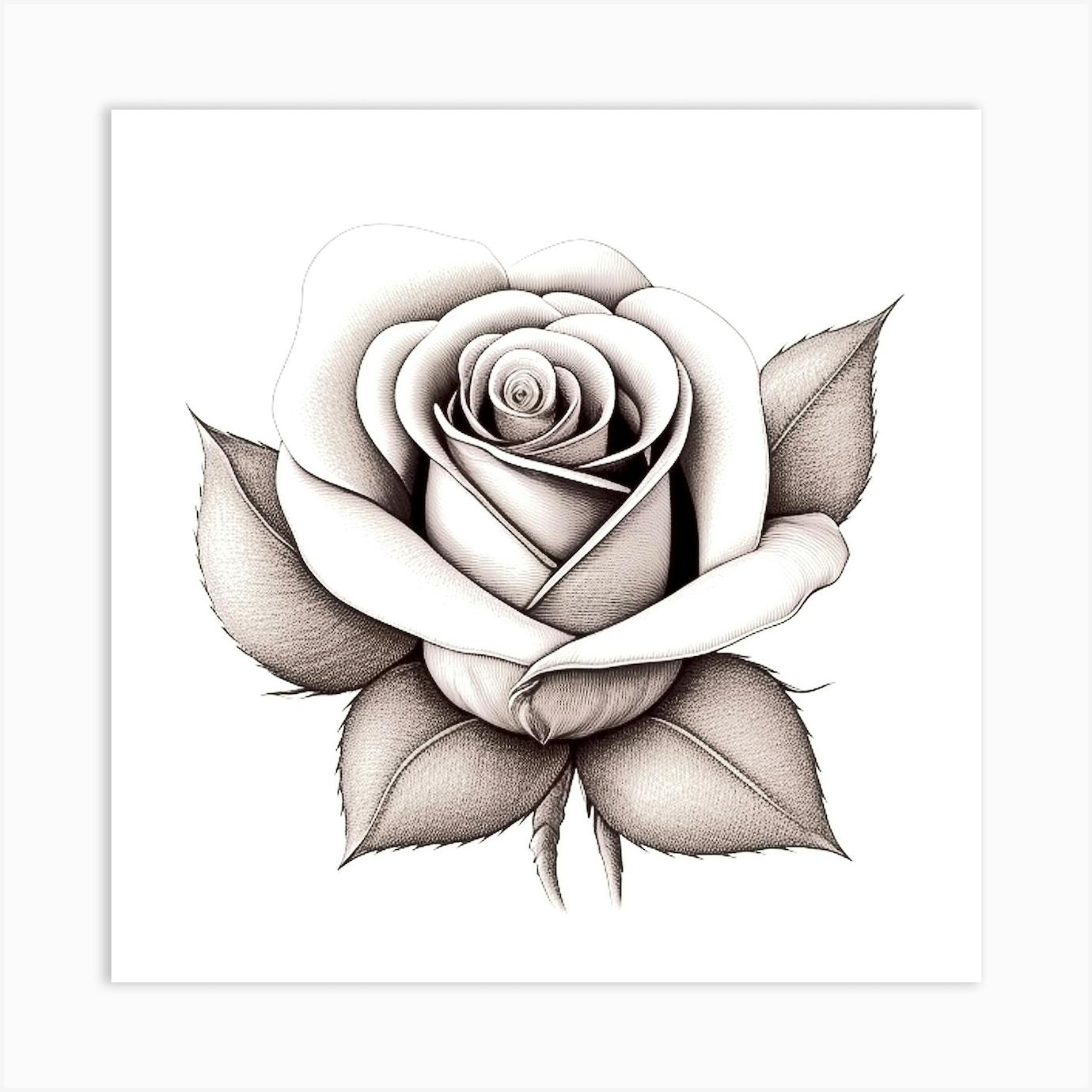 Rose Tattoo SVG Cut file by Creative Fabrica Crafts · Creative Fabrica