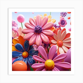 3d Flowers 2 Art Print