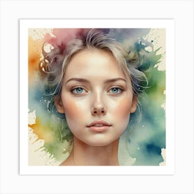 Watercolor Of A Girl 42 Art Print