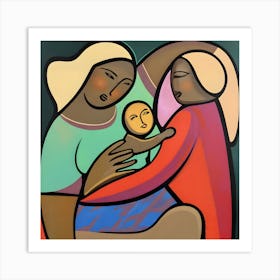 Mother And Child Abstract Fauvism 7 Bedroom Art Print