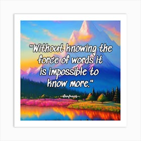 Without Knowing The Force Of Words It Is Impossible To Know More Art Print