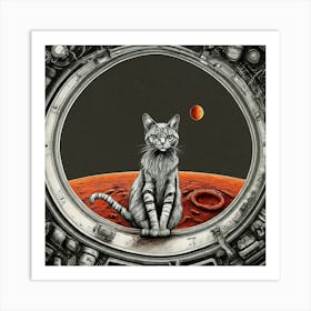 Cat On Mars 2 Art Print