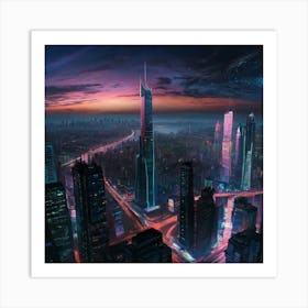 Futuristic Cityscape1 Art Print