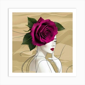 Rose Lady Art Print