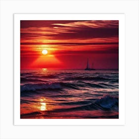 Sunset Over The Ocean 152 Art Print