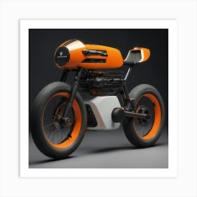 Orange Motorcycle 1 Poster