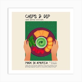 Chips And Dip Square Art Print