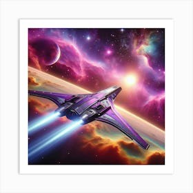 Spaceship In Space 10 Art Print