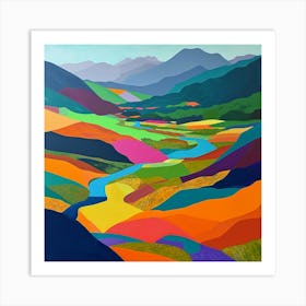 Colourful Abstract Snowdonia National Park Wales 8 Art Print