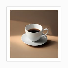 White Coffee Cup Art Print