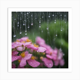 Raindrops On Flowers 1 Art Print