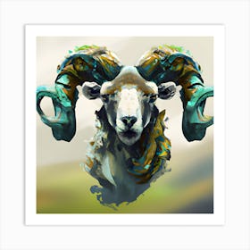 Painted Ram Art Print