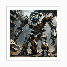 Large Robot In A City Art Print