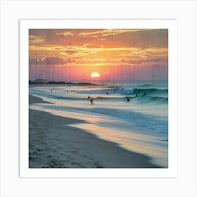 Sunset At The Beach 3 Art Print