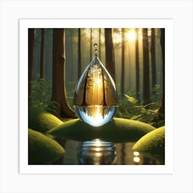 Water Drop In The Forest 3 Art Print