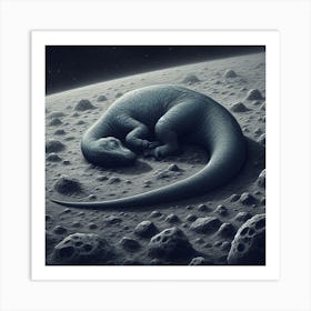 Lizard Sleeping On The Moon 1 Art Print