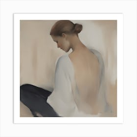 Back View of a Woman Thinking Art Print