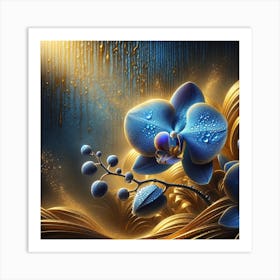 Blue Orchids Art Print