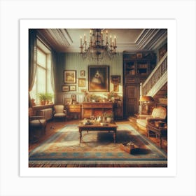 1800s House Interior  Art Print