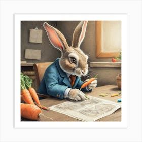 Rabbit Drawing 5 Art Print