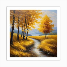 Stream In The Autumn Art Print