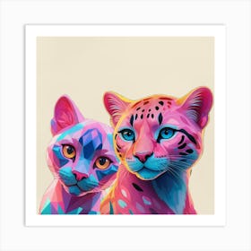 Pink cats Art Print