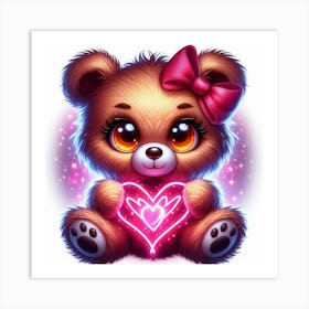 Teddy Bear With Heart 2 Art Print