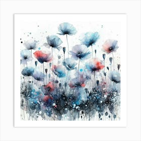 A Field Of Poppie Flowers Art Print