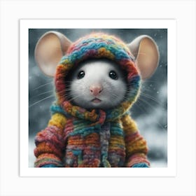 Mouse In A Sweater Art Print