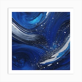 Blue Swirls Abstrac Art Print