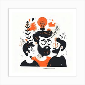 Illustration Of A Group Of People 1 Art Print