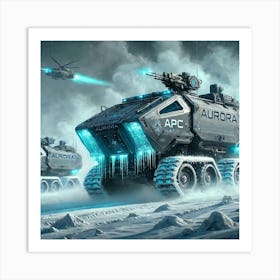 A Futuristic Sci Fi Depiction Of Aurora Apcs In Ac Art Print