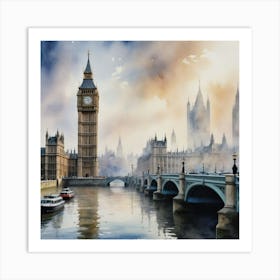 Beautiful View of Big Ben London Art Print