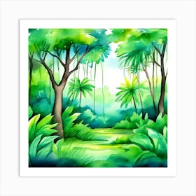 Watercolor Jungle 1 Art Print