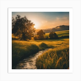 Sunset In A Field 4 Art Print