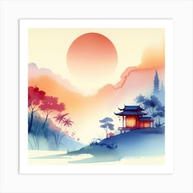 Chinese Landscape Painting 11 Art Print