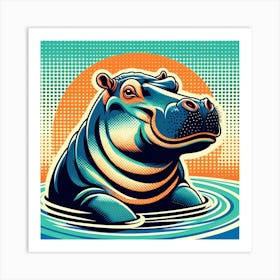 Pop Hippo 7 Art Print