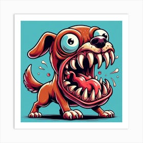 Cartoon Dog With Teeth 3 Art Print