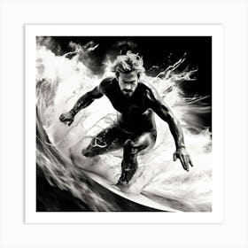 Surfer In The Water 2 Art Print