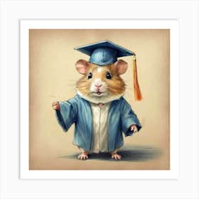 Graduation Hamster 4 Art Print