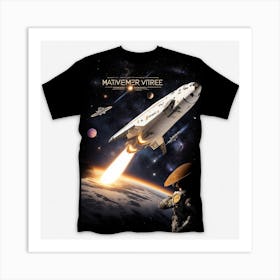 Spaceship In Space Art Print