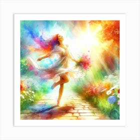 Woman Dances In The Sun Art Print