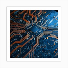 Close Up Of A Circuit Board 1 Art Print