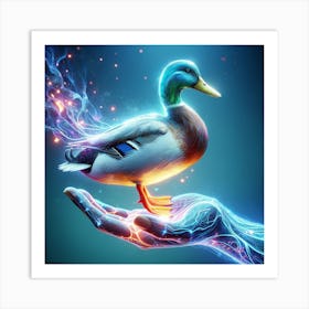 Holographic Duck spirit Art Print